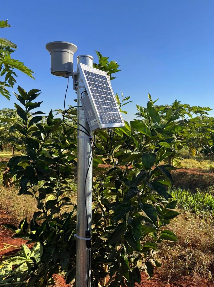 Estação AI Agro montada em campo